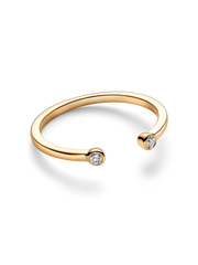 Pandora Era Bezel Lab-Grown Diamond Open Ring - 0.07 ct TW, 14k gold
