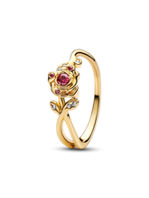 Disney Beauty and the Beast Rose Ring - 14k gold plating