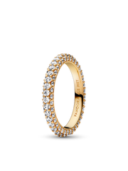 Pandora Timeless Pavé & Sparkling Wave Ring Set