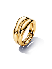Organically Shaped Stacking Rings - 14k gold plating
