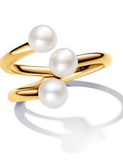 Treated Freshwater Cultured Pearl Open Ring - 14k gold plating