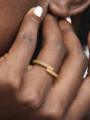 FINAL SALE - Sparkling Overlapping Ring - 14k gold plating