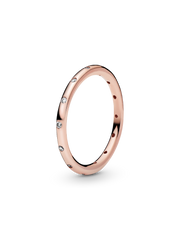 FINAL SALE - Simple Sparkling Band Ring - 14k rose gold plating