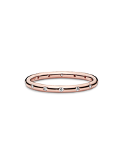 FINAL SALE - Simple Sparkling Band Ring - 14k rose gold plating