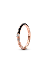 Pandora ME Pavé Red and Black Ring Set