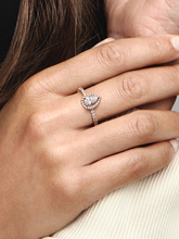 Sparkling Pear Halo Ring - 14k rose gold plating