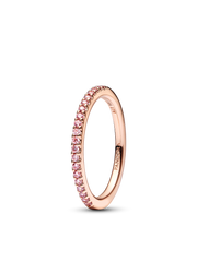 Pink Sparkling Elevated Heart Ring Set