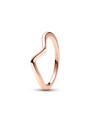 Polished Wave Ring - 14k rose gold plating
