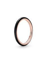 Pandora ME Black Enamel Ring - 14k rose gold plating