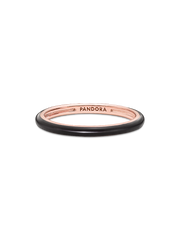 Pandora ME Black Enamel Ring - 14k rose gold plating