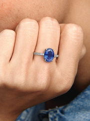 Sparkling Statement Halo Ring - Sterling silver
