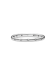FINAL SALE - Simple Sparkling Band Ring - Sterling silver