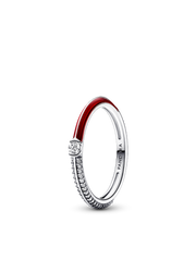 FINAL SALE - Pandora ME Pavé & Red Dual Ring - Sterling silver