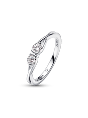 Pandora Infinite Sterling Silver Double-Facing Lab-grown Diamond Ring - 0.30 ct TW, Sterling silver