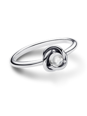 April Birthstone Eternity Circle Ring - Sterling silver