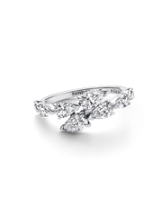 Sparkling Overlapping Band Ring - Sterling silver