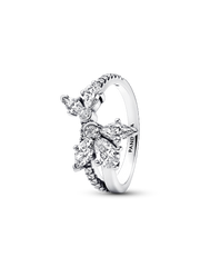 FINAL SALE - Sparkling Asymmetrical Herbarium Cluster Ring - Sterling silver