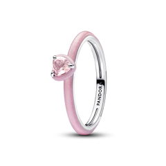 Pink Chakra Heart Ring - Sterling silver