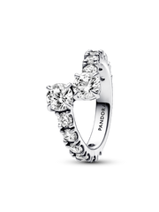 Sparkling Overlapping Band Ring - Sterling silver