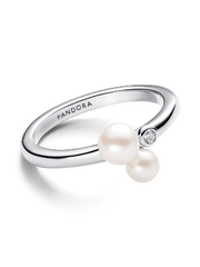 Duo Treated Freshwater Cultured Pearls Ring - Sterling silver