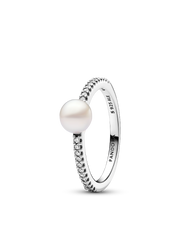 Treated Freshwater Cultured Pearl & Pavé Ring - Sterling silver