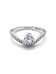 Wavy Pavé Heart Ring - Sterling silver