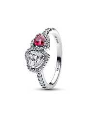 Sparkling Halo Hearts Ring Set