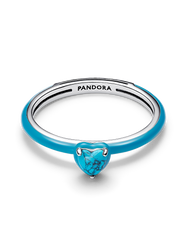 Turquoise-colored Heart Stone Ring - Sterling silver