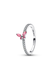 Pink Butterfly Ring Set