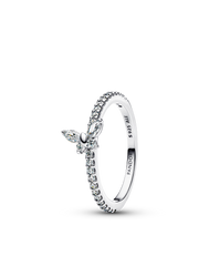 Sparkling Clear Butterfly Ring and Earring Set