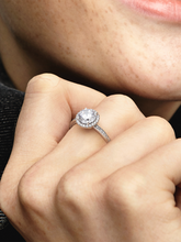 Round Sparkle Ring - Sterling silver
