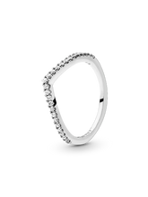 Sparkling Wishbone Ring - Sterling silver