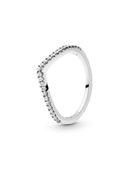 Shimmering Solitaire Wishbone Stacking Ring Set