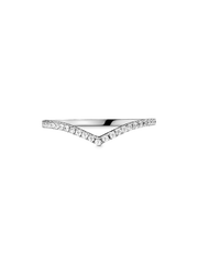 Sparkling Wishbone Ring - Sterling silver