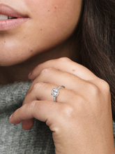 Square Sparkle Halo Ring - Sterling silver