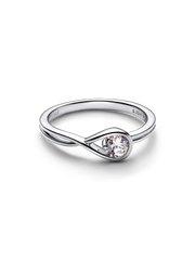 Pandora Infinite Sterling Silver Lab-grown Diamond Ring - 0.25 ct TW, Sterling silver