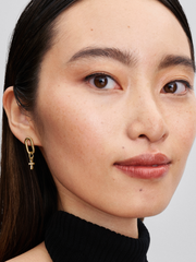 Sparkling Cross Mini Dangle Charm - 14k gold plating