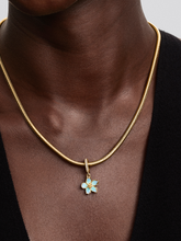 Blue Blossom Dangle Charm - 14k gold plating