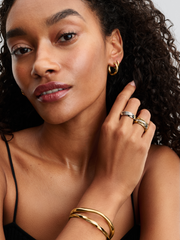 Twisted Hoop Earrings - 14k gold plating