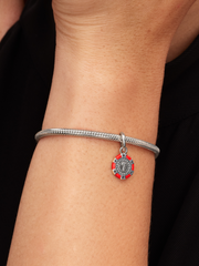 Lucky Chip Dangle Charm - Sterling silver