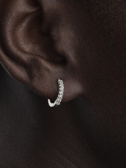 Pandora Era Lab-Grown Diamond Pavé Hoop Earrings - 0.12 ct TW, 14k white gold
