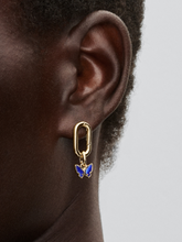 Blue Butterfly Mini Dangle Charm - 14k gold plating