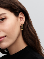 White Bee Mini Dangle Charm - 14k gold plating