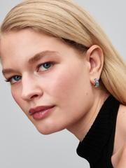 Light Blue Hoop Earrings - Sterling silver