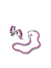 Sparkling Pink Tennis Jewelry Set