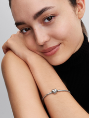 Moments Heart & Snake Chain Bracelet - Sterling silver