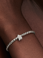 Textured Star Mini Charm - Sterling silver
