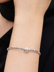 Textured Skull Mini Charm - Sterling silver