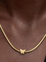 Textured Butterfly Mini Charm - 14k gold plating