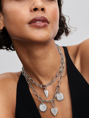 Engravable Round Tag Pendant - Sterling silver
